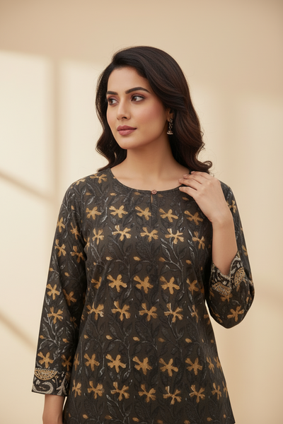 Simple Cotton Tunic With Button