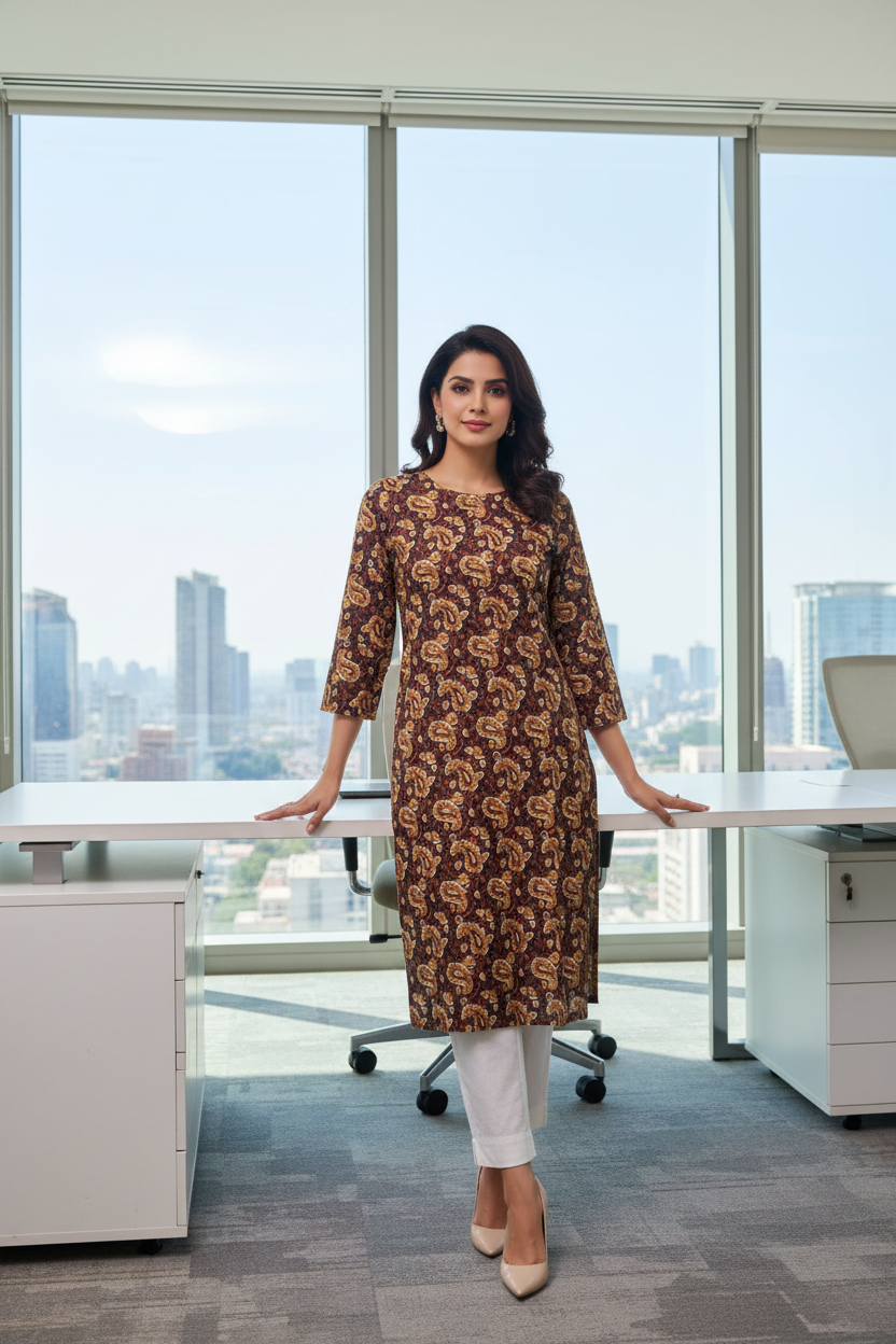 Kalamkari Print Cotton Kurta