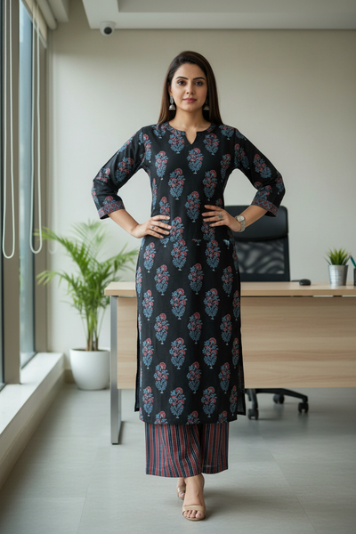 Gamthi Print Cotton Kurta Pant Set