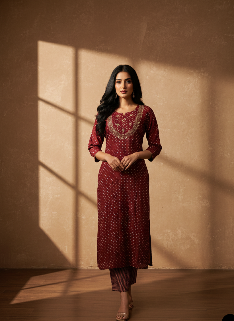 Festive Wear Chanderi Silk Kurta Pant Set