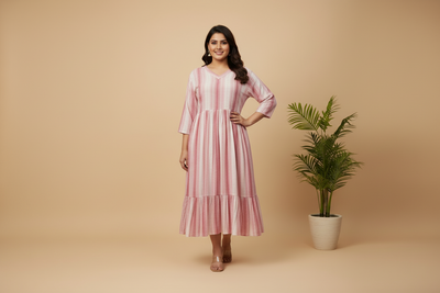 Cotton Linen One Piece Dress
