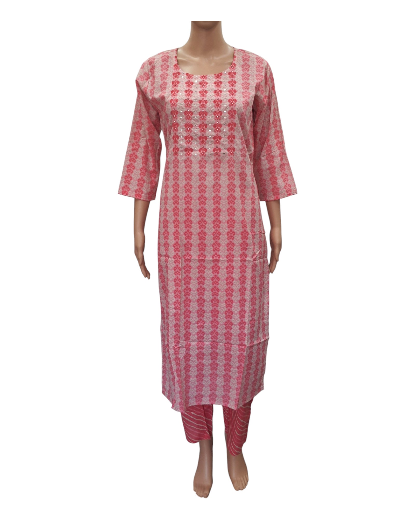 Buy Emroidered Cotton Kurta Pant Set With Sequin And Mirror Work – Tvahra