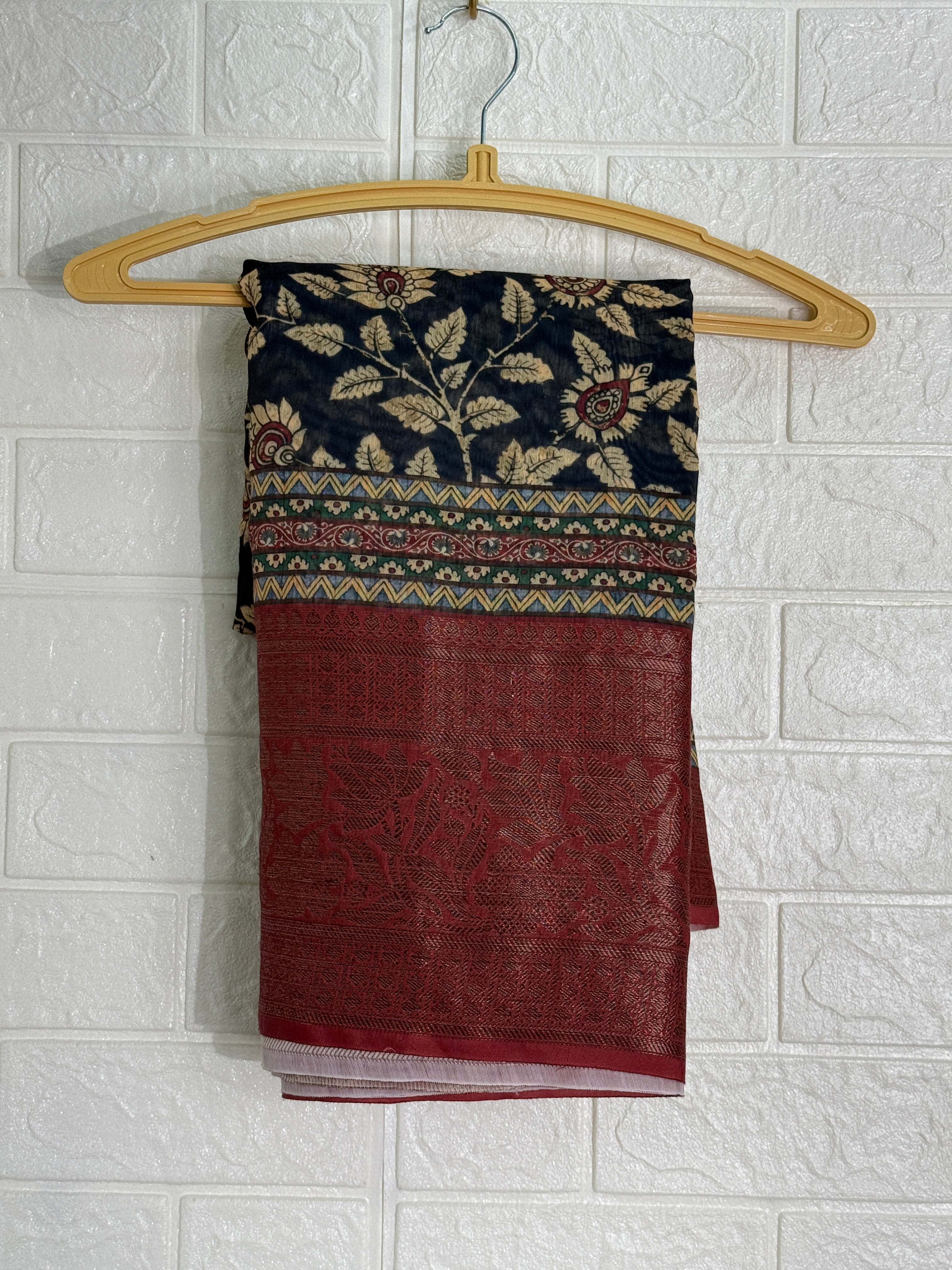 Floral Print Chanderi Cotton Saree