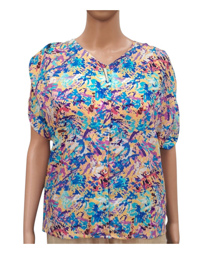 Buy MultiColor Short Top in blue – Tvahra