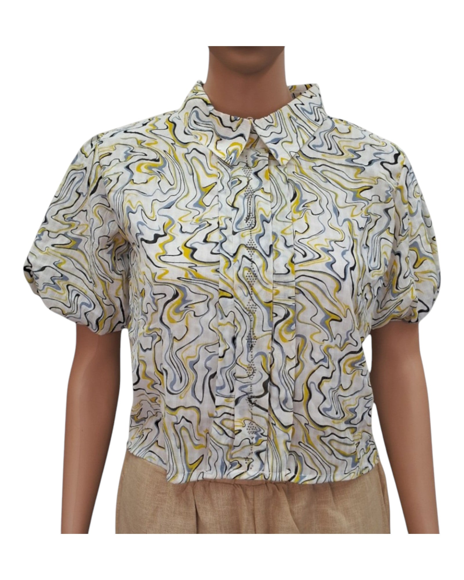 Digital Print Chiffon Crop Top