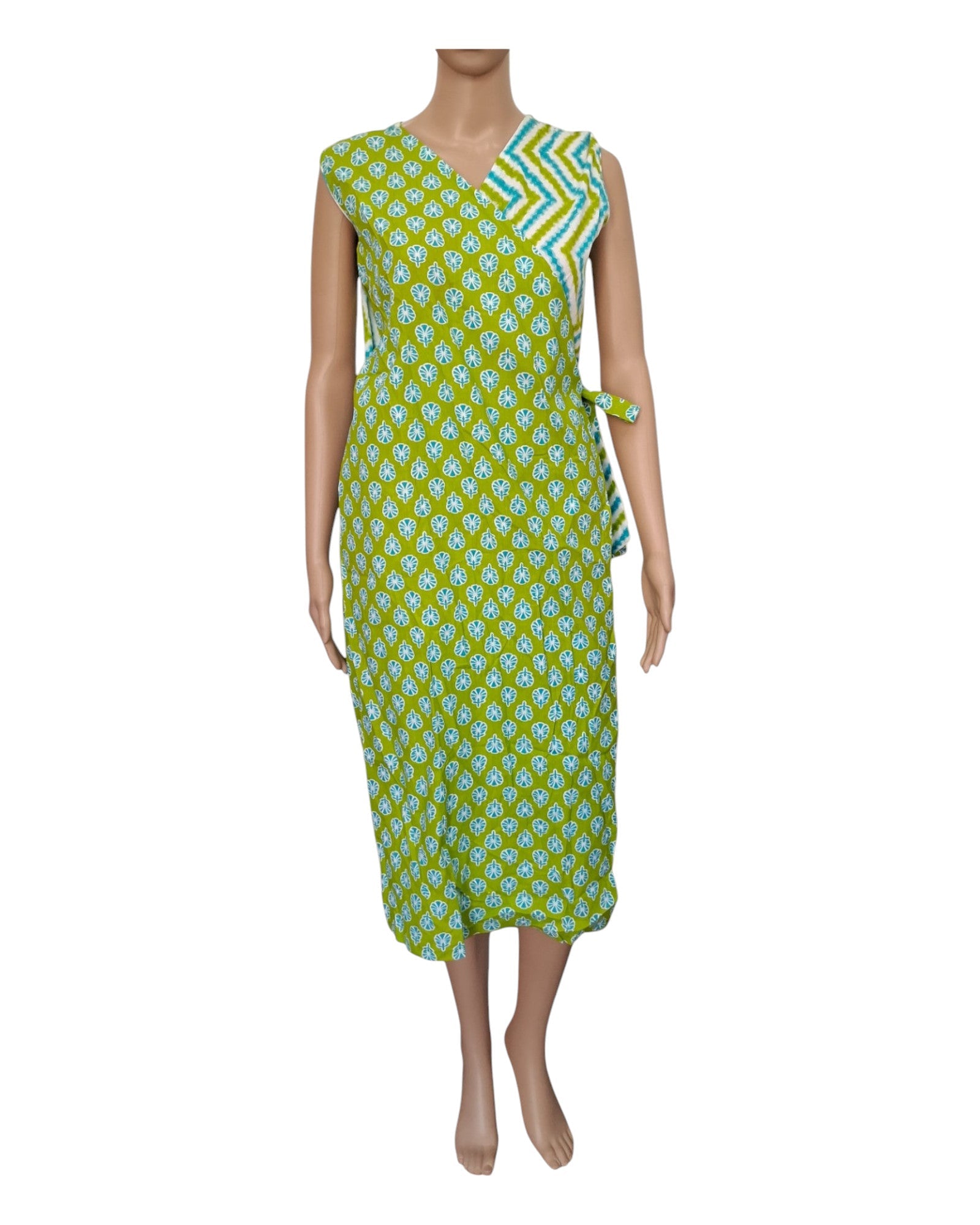 Buy Overlap Cotton One Piece Dress in light – Tvahra