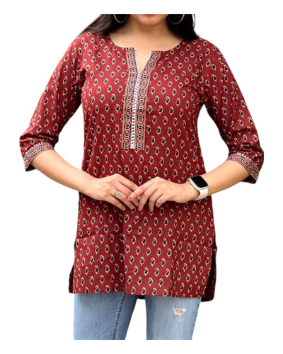 Buy Jaipur Print Short Kurta With Gota Patti – Tvahra