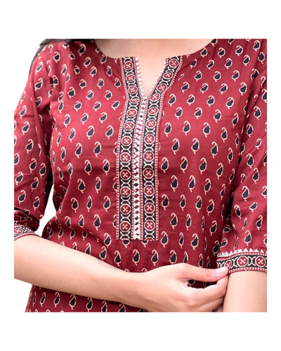 Buy Jaipur Print Short Kurta With Gota Patti – Tvahra