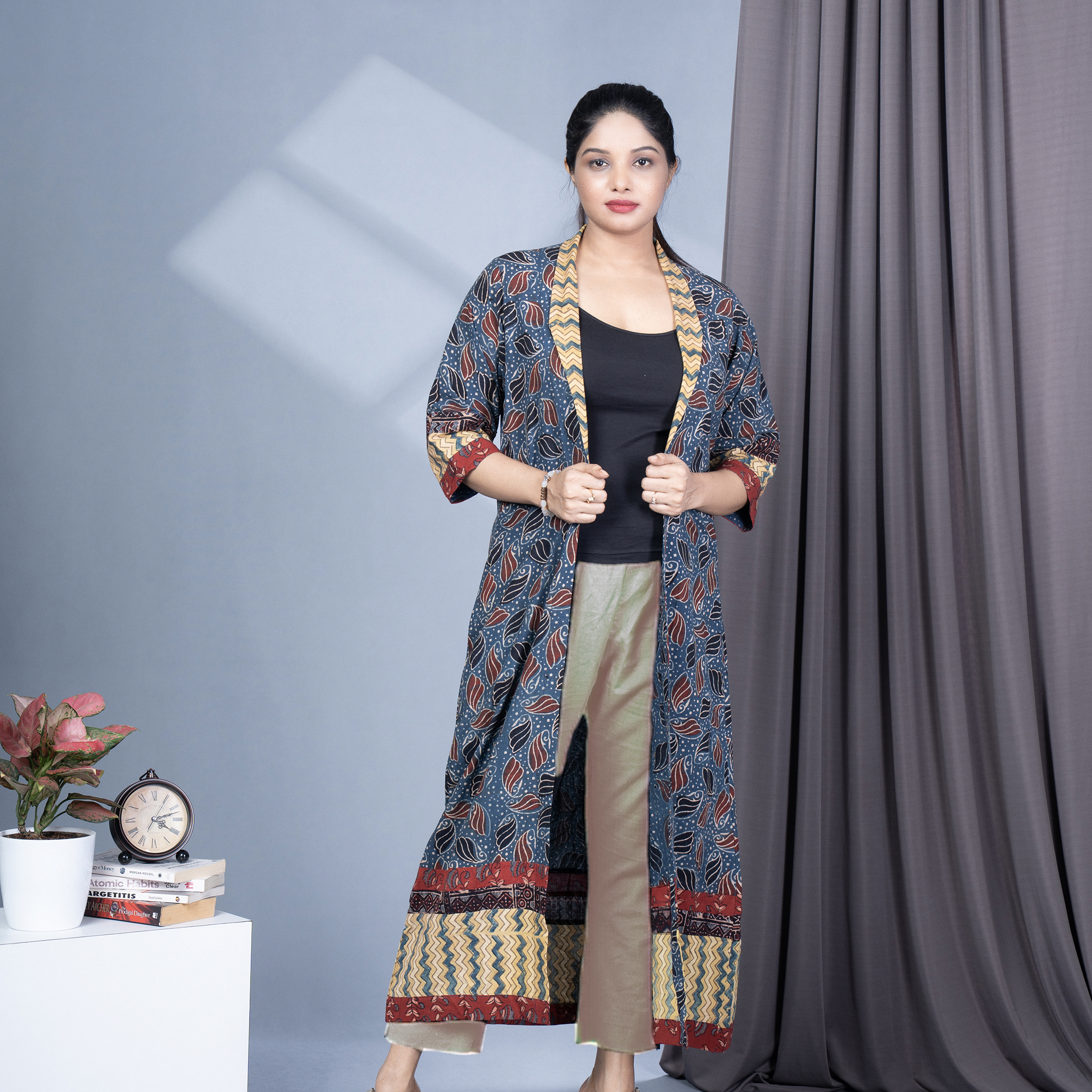 Ajrakh Hand Block Print Cotton Shrug