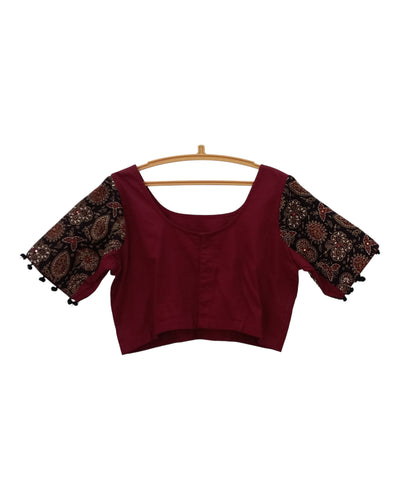 Buy Embroideried Ajrakh Cotton Blouse – Tvahra