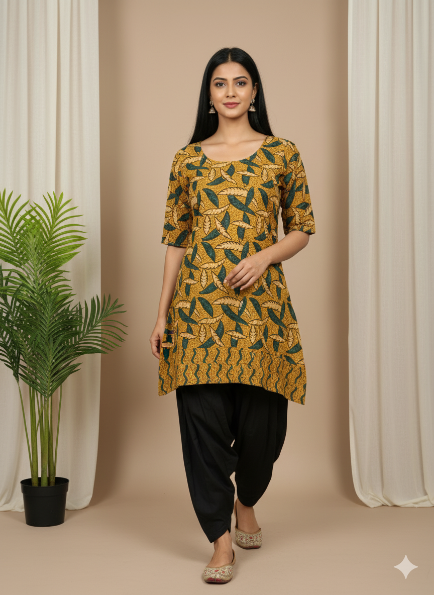Ajrakh Print Cotton Dhoti Kurta Set