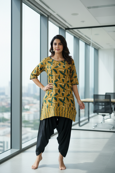 Ajrakh Print Cotton Dhoti Kurta Set