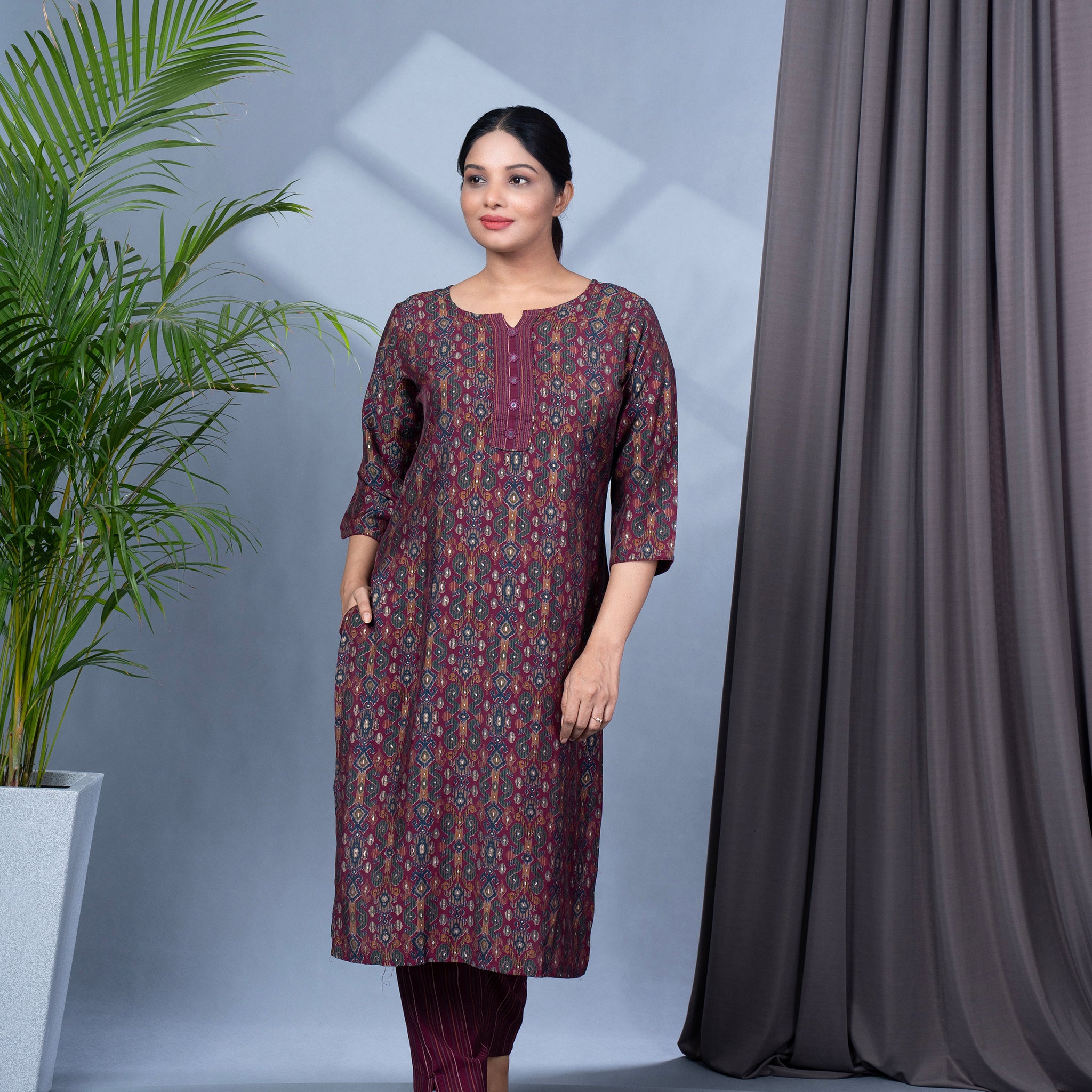 Patola Print Muslin Kurta Pant Set