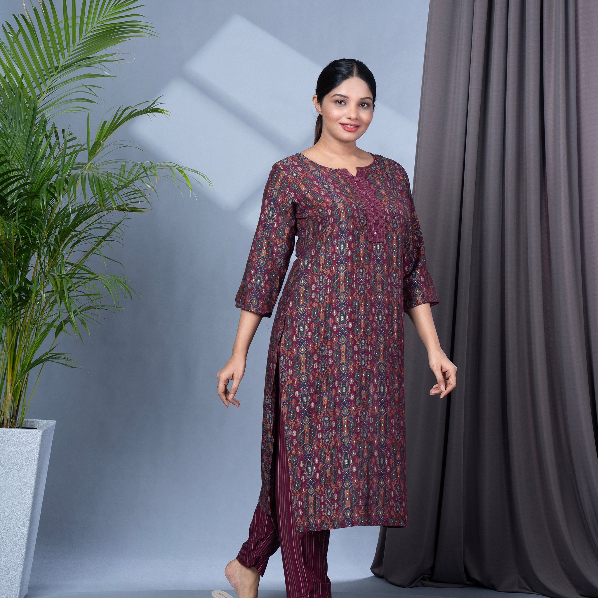 Patola Print Muslin Kurta Pant Set