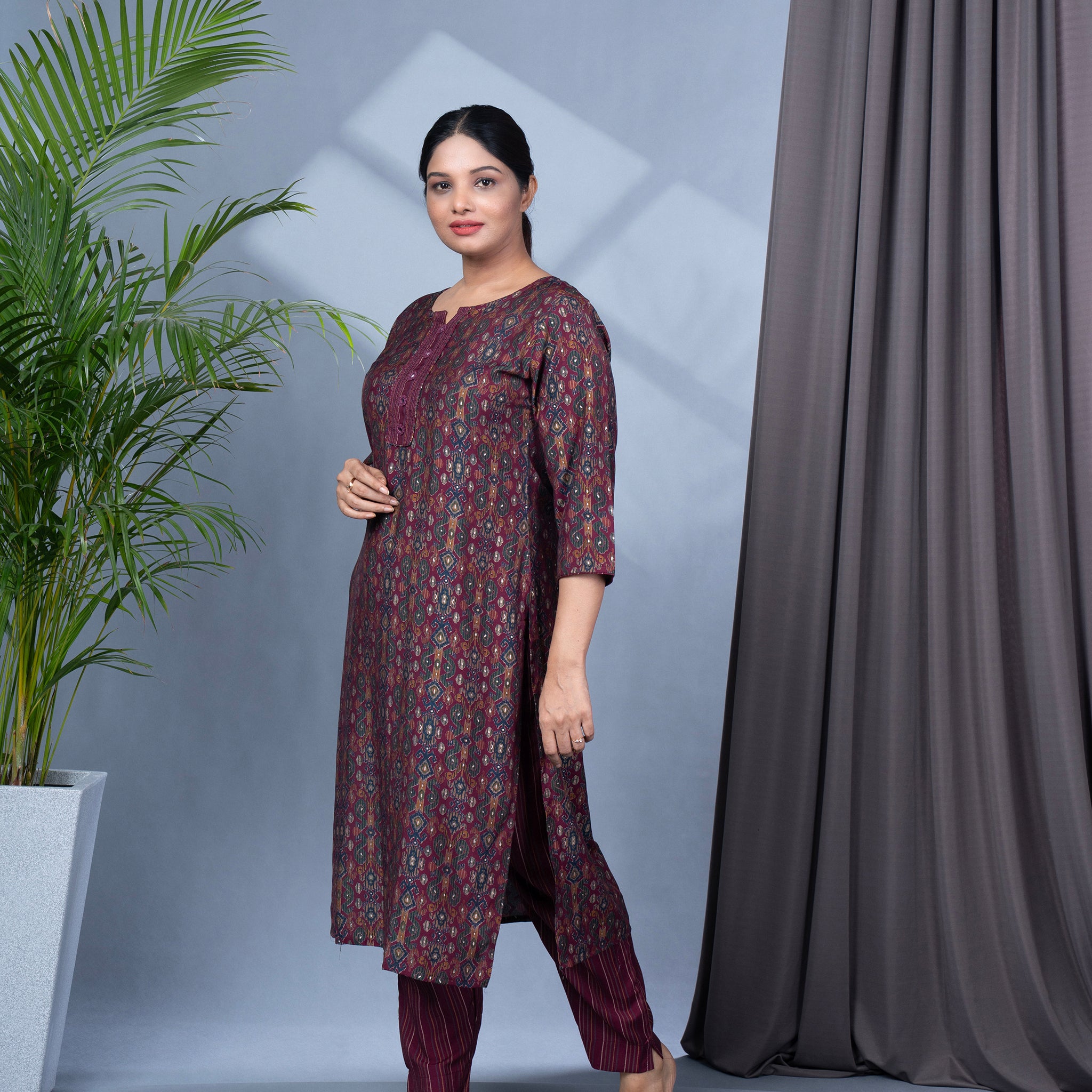 Patola Print Muslin Kurta Pant Set