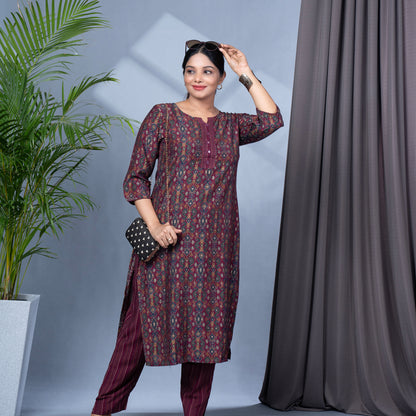 Patola Print Muslin Kurta Pant Set