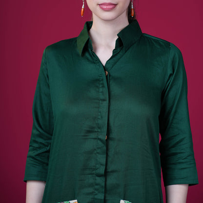 Cotton Silk One Piece Dress