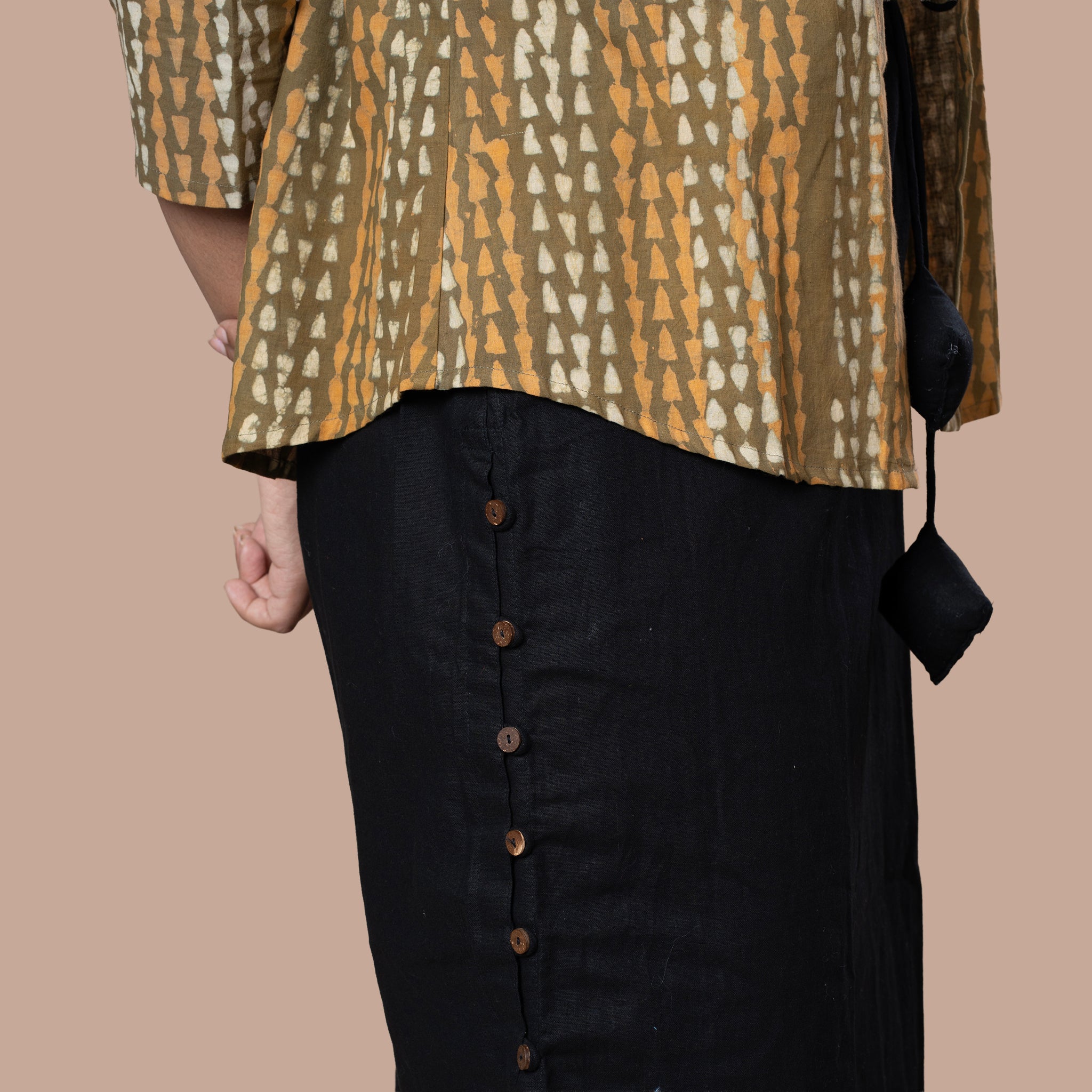 Sleeveless Dress With Block Printed Shrug