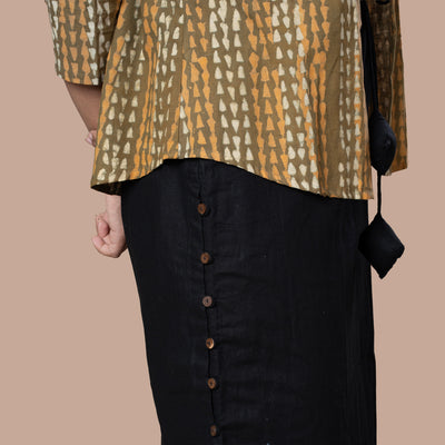 Sleeveless Dress With Block Print Shrug