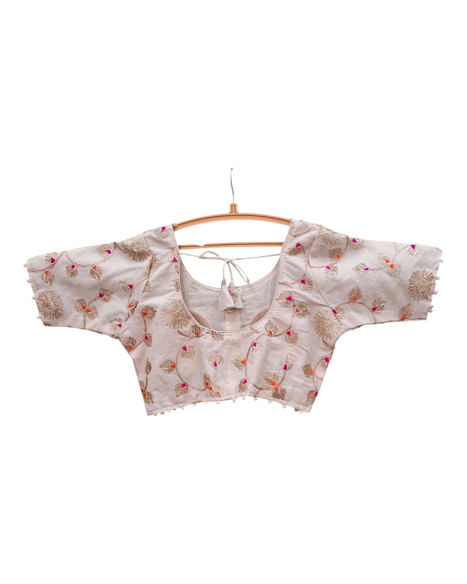 Buy Cotton Blouse With Embroidery and Gota Lace Work – Tvahra