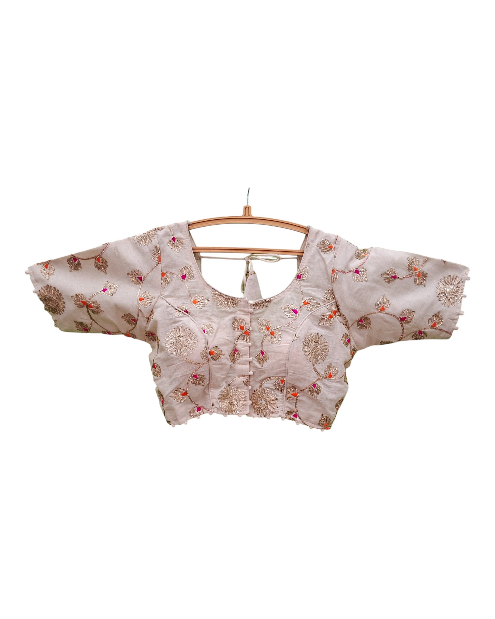 Buy Cotton Blouse With Embroidery and Gota Lace Work – Tvahra