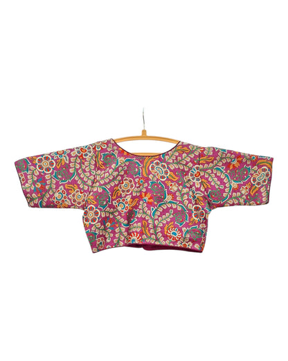 Buy Colorful Art Silk Blouse with Floral Print in  – Tvahra