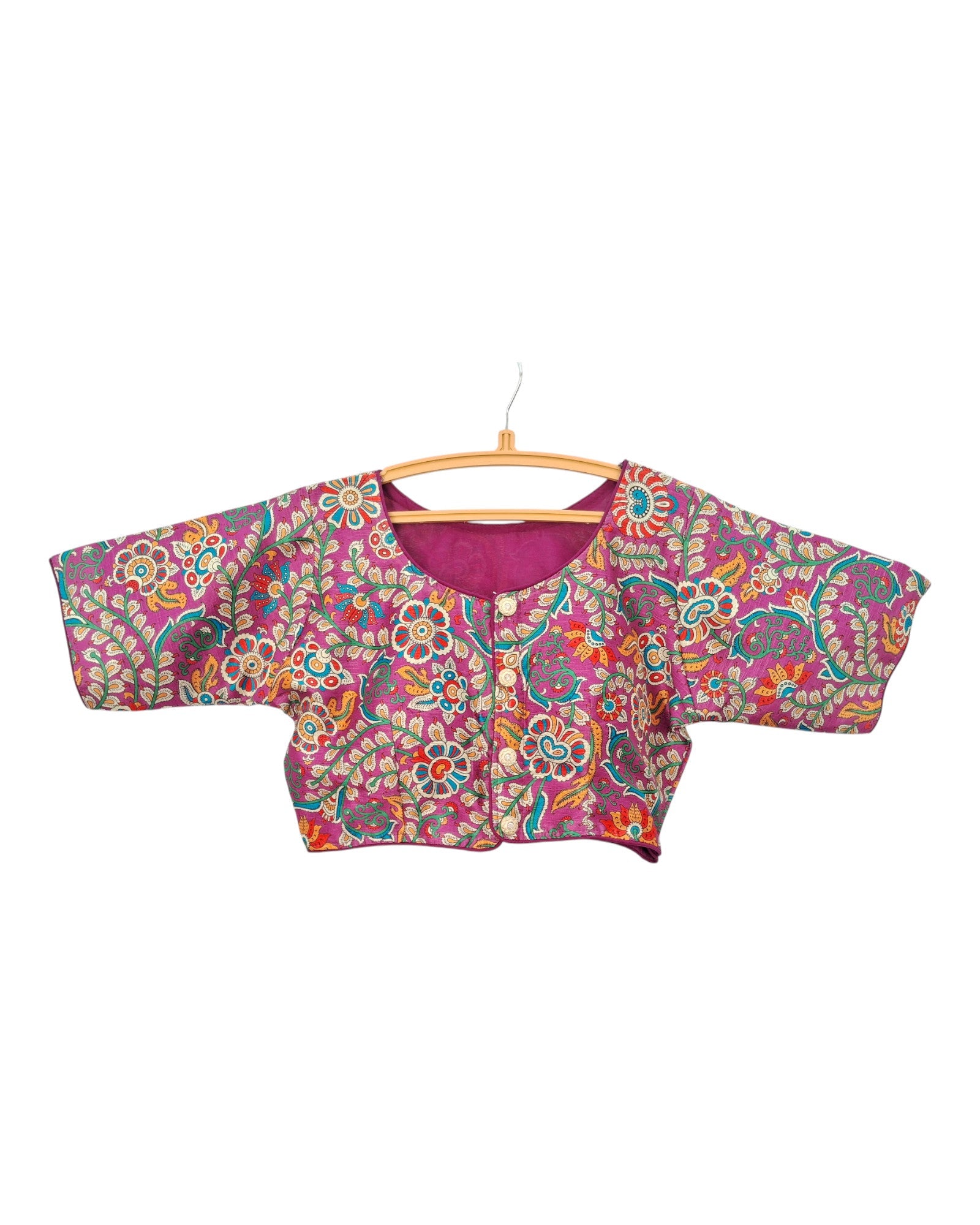 Buy Colorful Art Silk Blouse with Floral Print in  – Tvahra