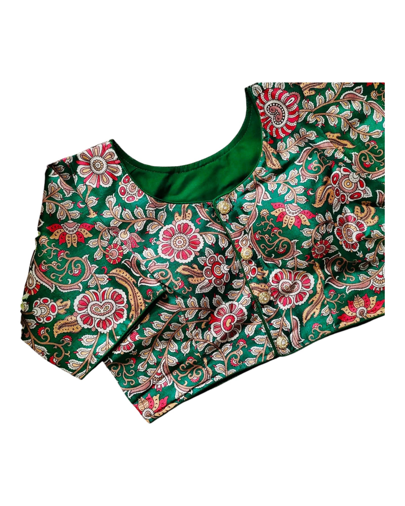 Buy Colorful Art Silk Blouse with Floral Print in  – Tvahra