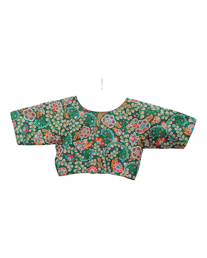 Buy Colorful Art Silk Blouse with Floral Print in magenta – Tvahra