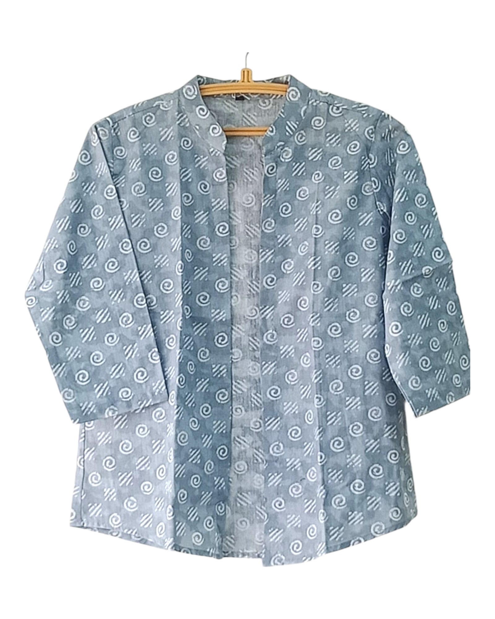 Buy Gurjari Print Short Cotton Shrug in gray – Tvahra