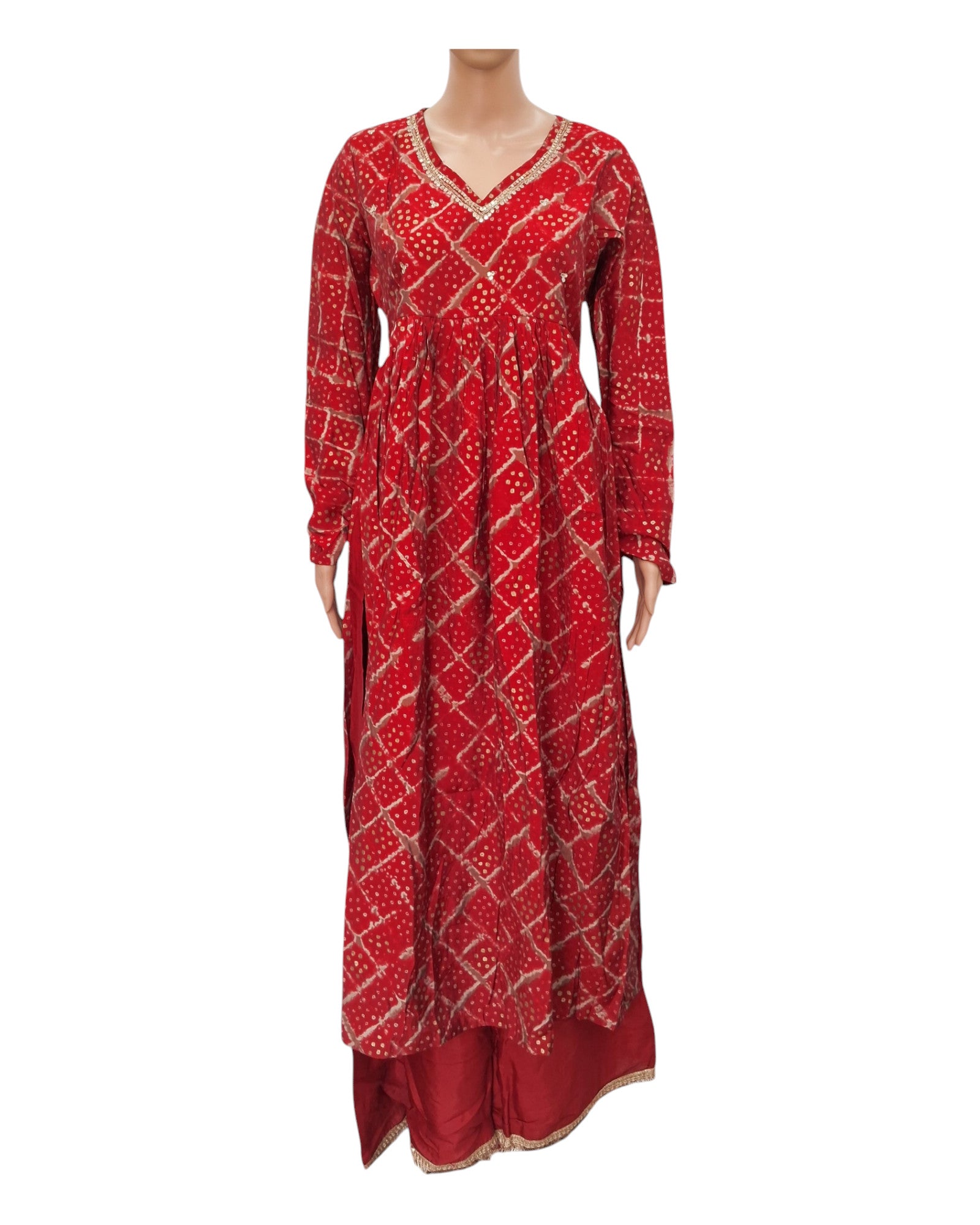 Buy Bandhini Printed Alia Nyra Cut Modal Muslin Kurta, Pallazo Pant & Dupatta Set in teal – Tvahra
