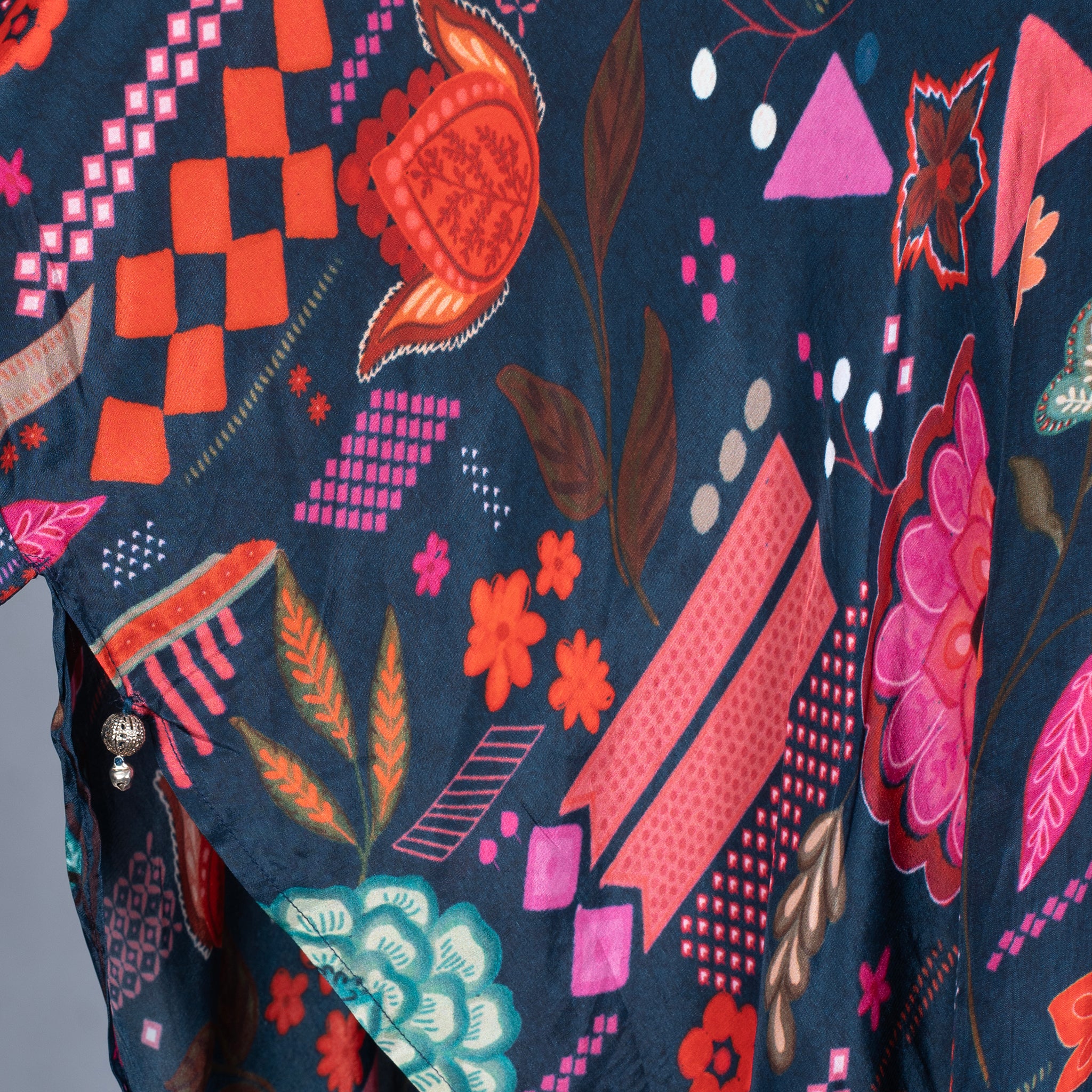 Crepe Silk Poncho Style Tunic With Pallazo