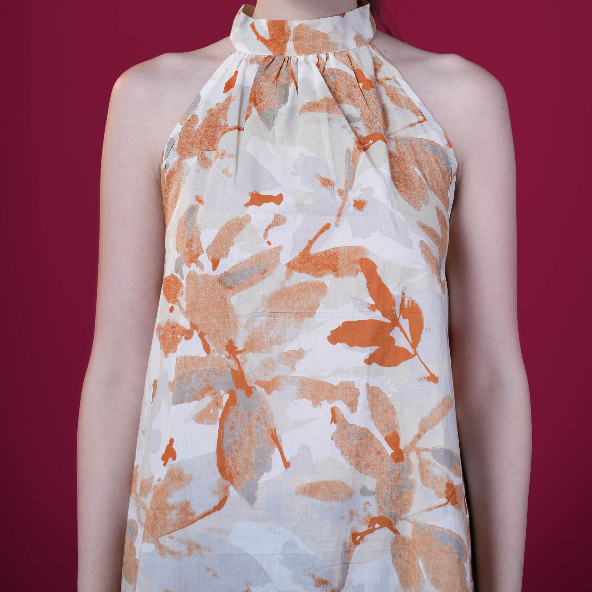 Halter Neck Flared Cotton Top