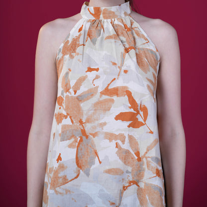 Halter Neck Flared Cotton Top