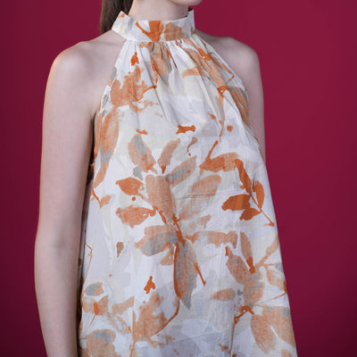 Halter Neck Flared Cotton Top