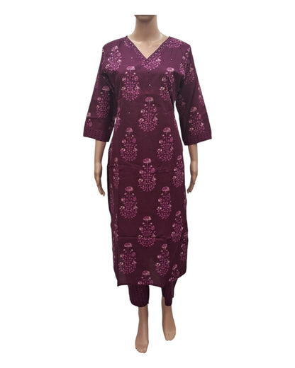 Buy Floral Printed V Neck Kurta With Mirror Work, Straight Pant And Dupatta Set – Tvahra