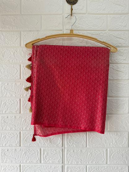 Kota Silk Saree With Kantha Staple Design