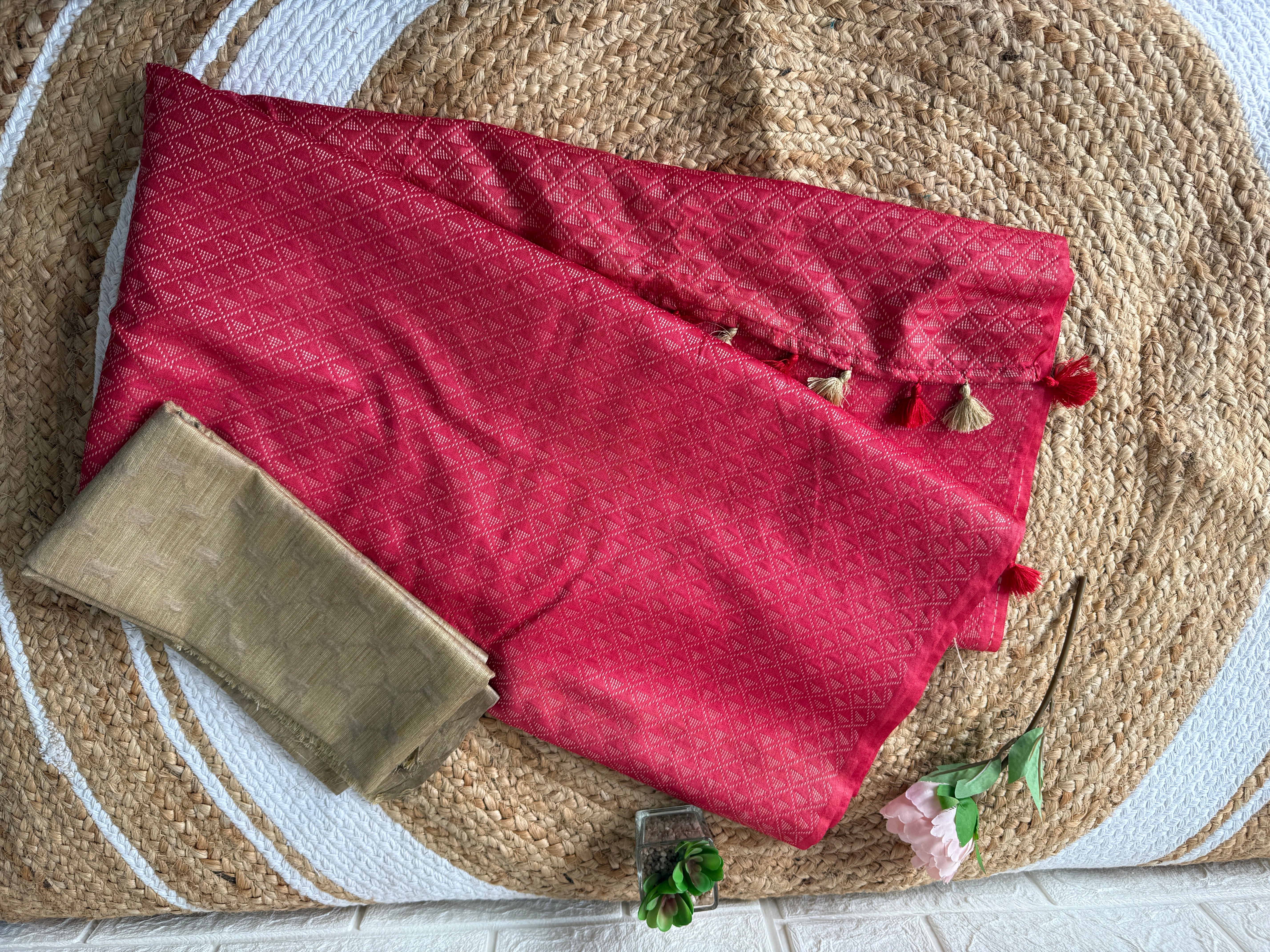 Kota Silk Saree With Kantha Staple Design