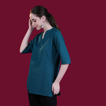 Asian Collar Flex Cotton Tunic