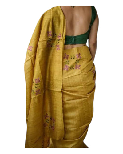 Buy Embroidery Tussar Geecha Silk Saree – Tvahra