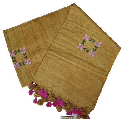 Buy Embroidery Tussar Geecha Silk Saree – Tvahra