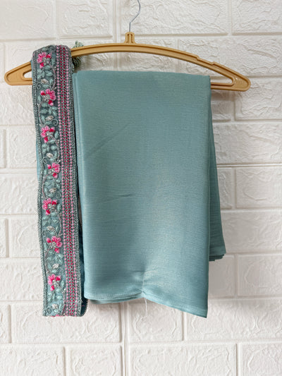 Shimmer Chiffon Saree with Net Blouse And Belt