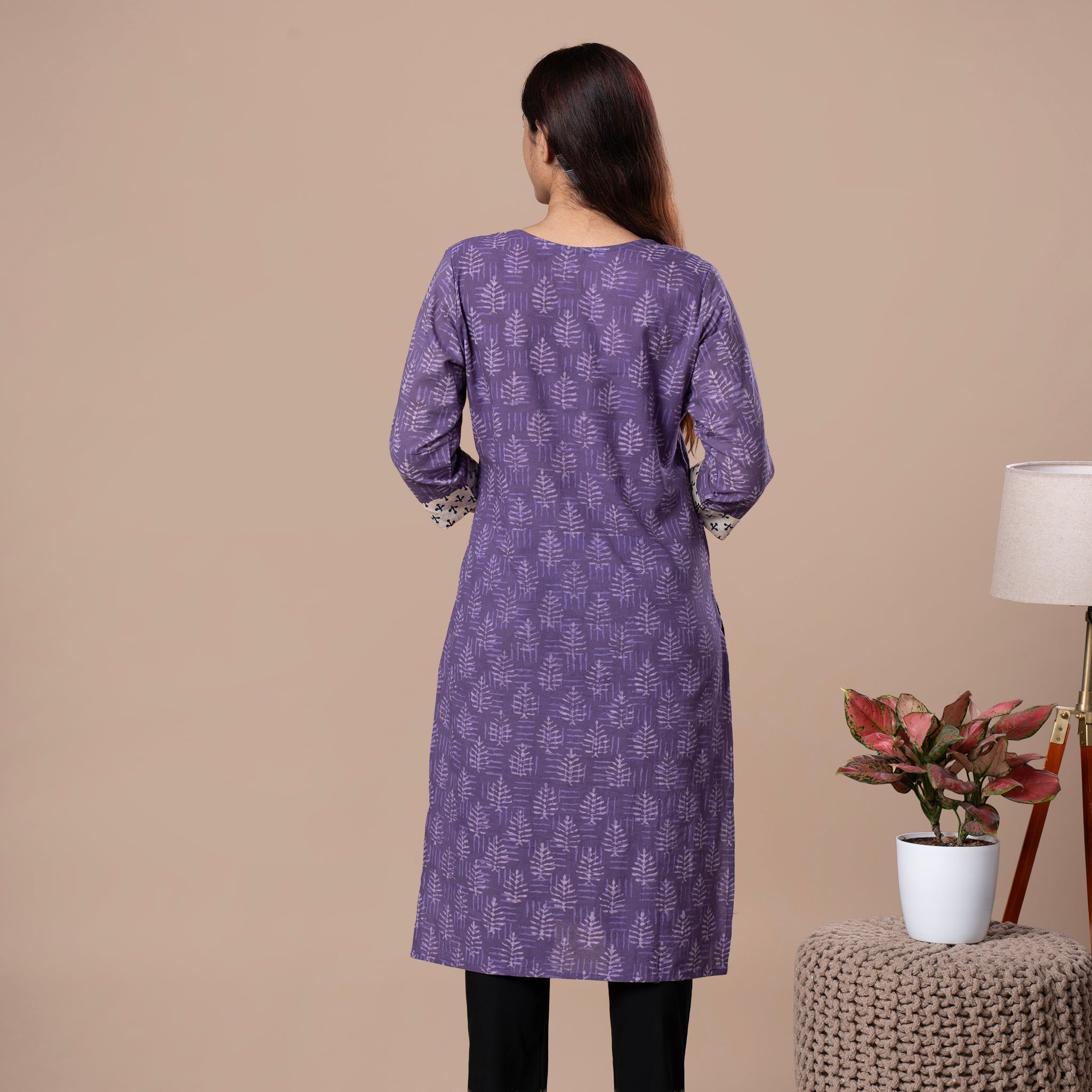 Dabu Ajrakh Fusion Cotton Kurta