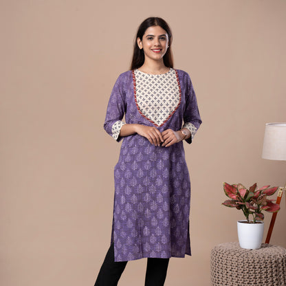 Dabu Ajrakh Fusion Cotton Kurta