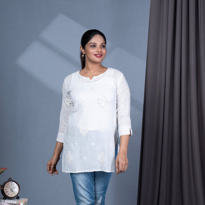 Embroidery With Sequin Cotton Tunic