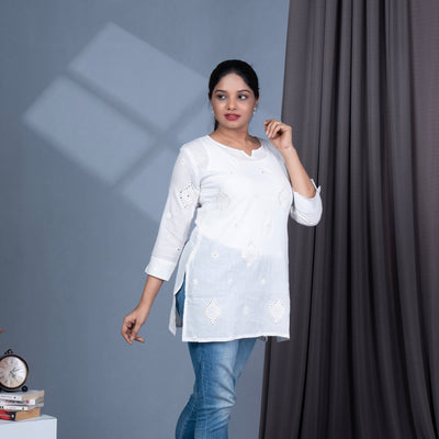 Embroidery With Sequin Cotton Tunic