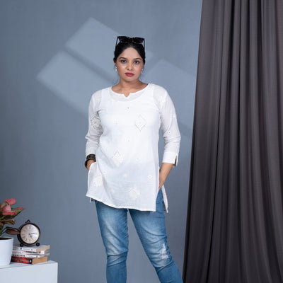 Embroidery With Sequin Cotton Tunic