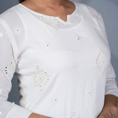 Embroidery With Sequin Cotton Tunic