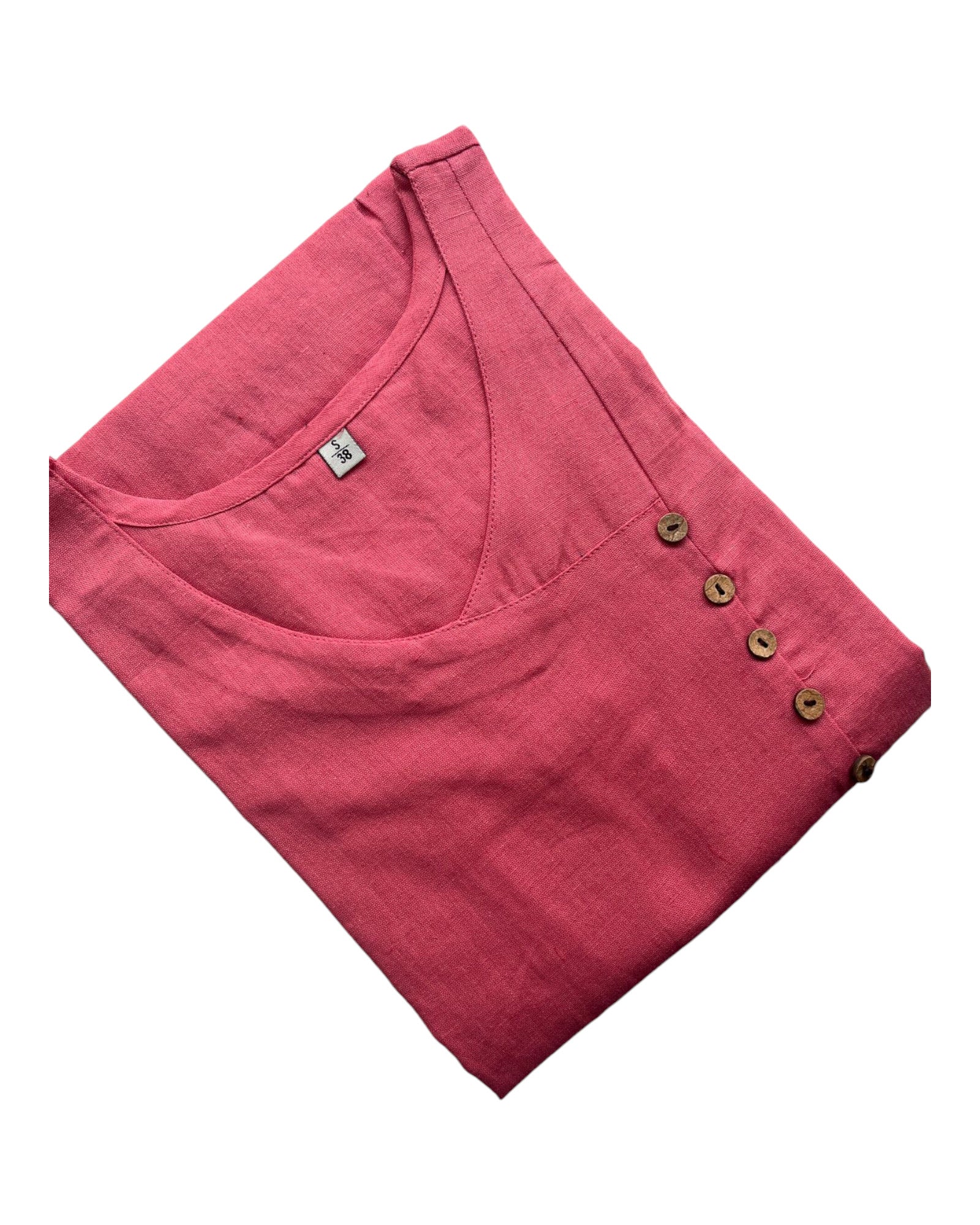 Buy Solid Angrakha Flex Cotton Kurta in peach – Tvahra
