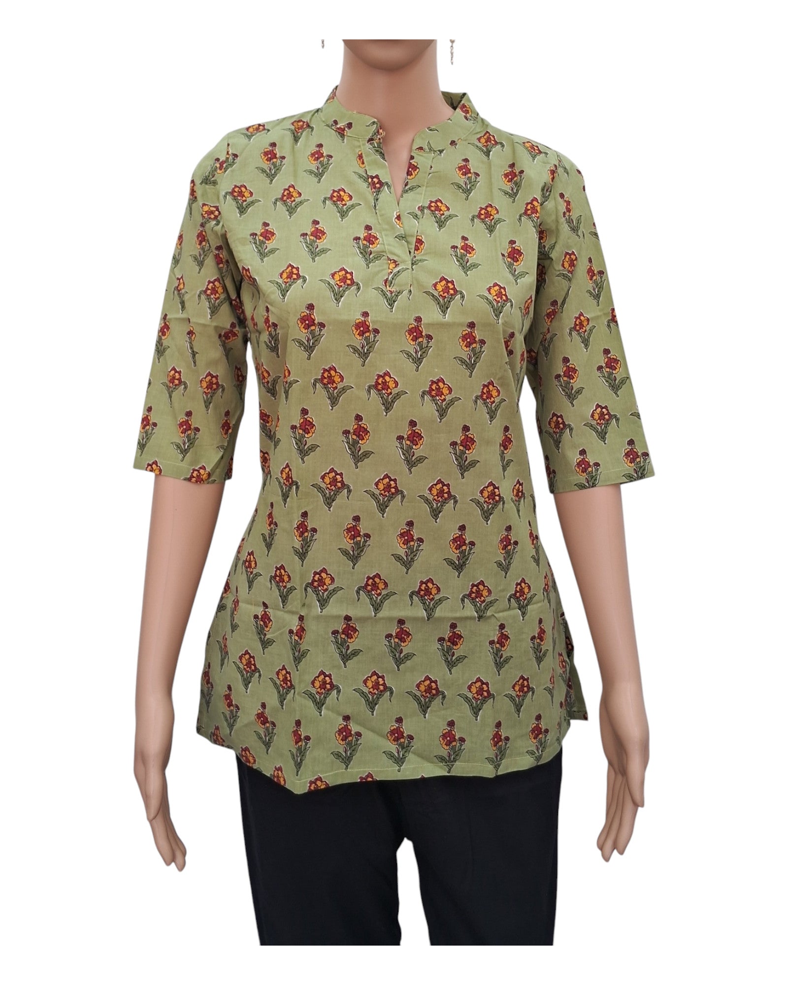 Buy Printed Cotton Tunic in light – Tvahra